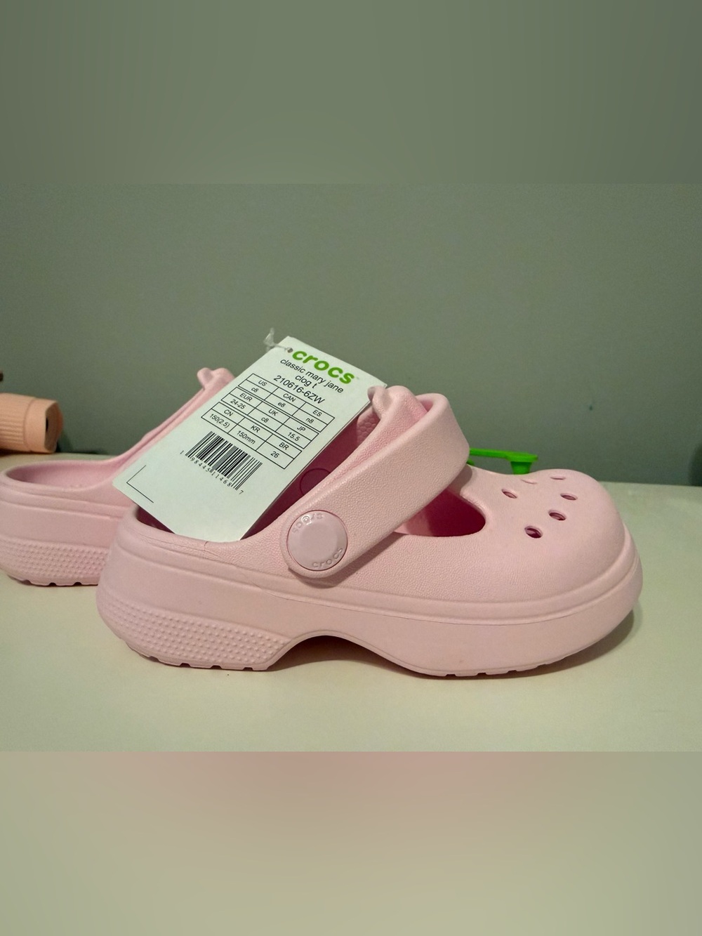 Crocs Kids' Mary Jane- Light Pink
